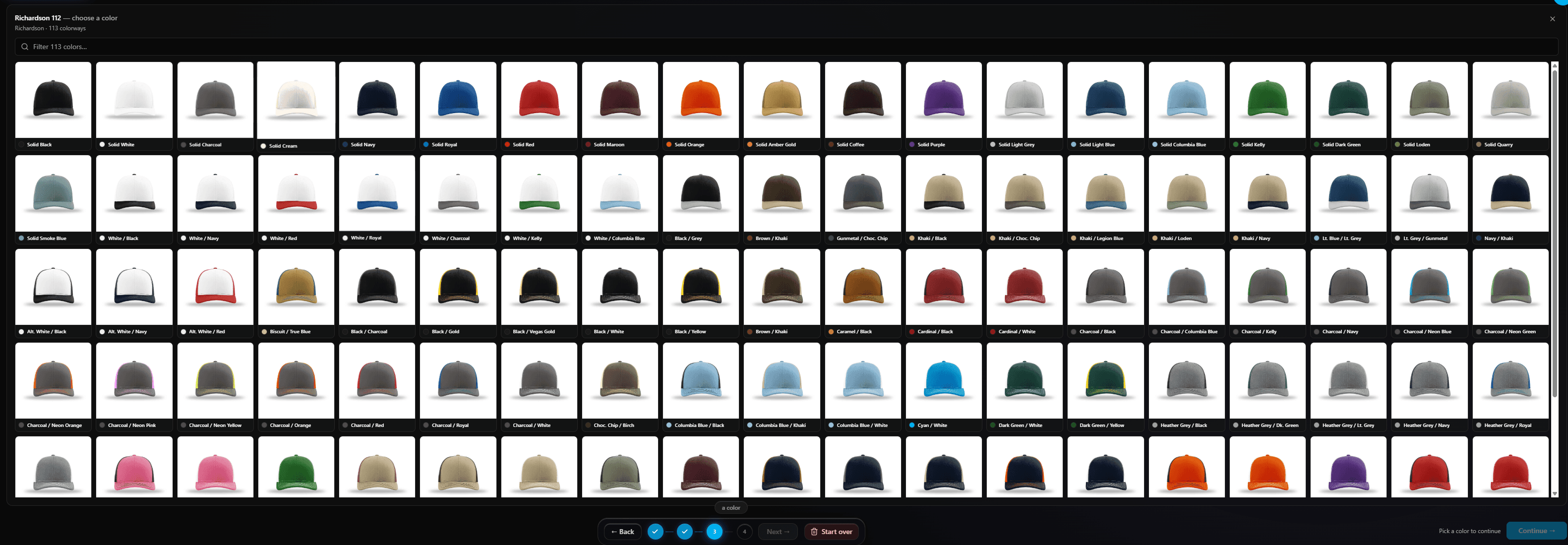 Choose from 113 Richardson 112 hat colorways